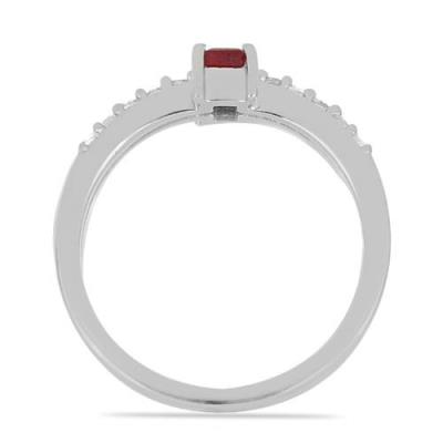 BUY STERLING SILVER REAL GLASS FILLED RUBY GEMSTONE CLASSIC RING